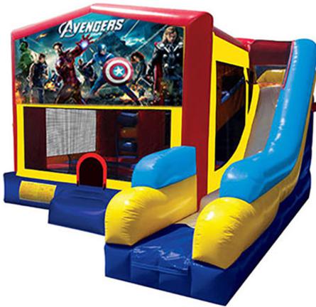 Avengers Moonwalk Rental With Water Slide Rental in Massachusetts